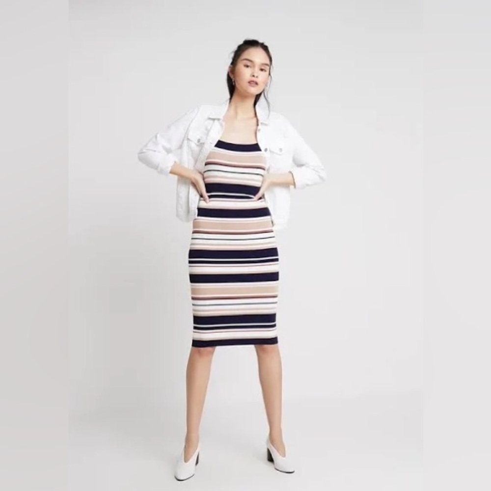 💘 REVOLVE Bardot Multi Stripe Sweater Dress Small / 6 O15